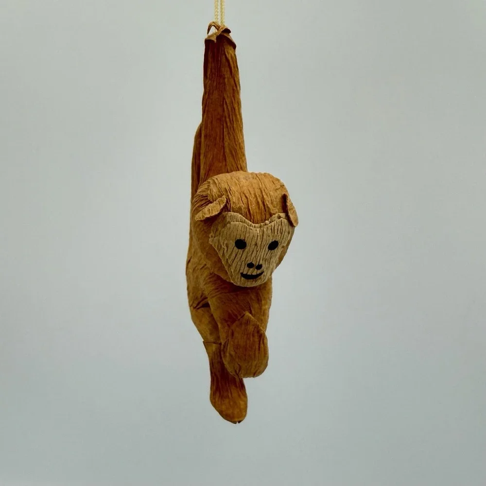 Lot of 2‎ Monkey Ornaments Christmas Holiday Tree Hanging